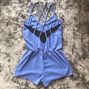 Lace detailed romper